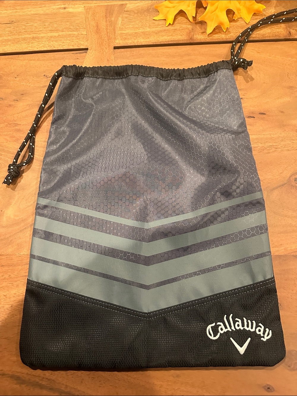Callaway Gray and Black Drawstring Golf Accessory Bag/shoe bag